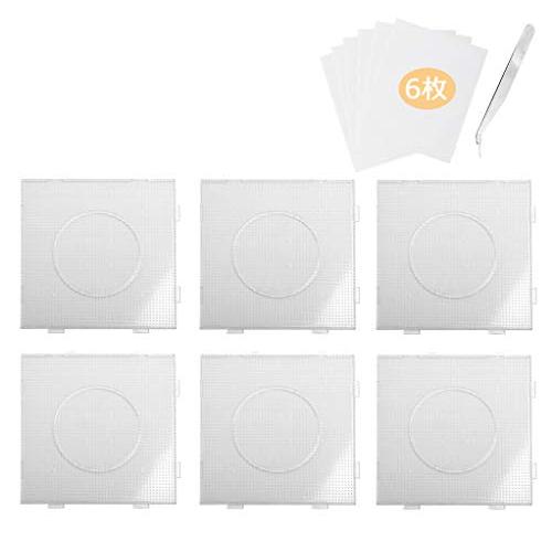 Sitengle アイロンビーズプレート 2.6mm ミニホットビーズ専用 6枚セット 14.5*14.5cm 透明 接続 アイロンペーパー/ビー | 