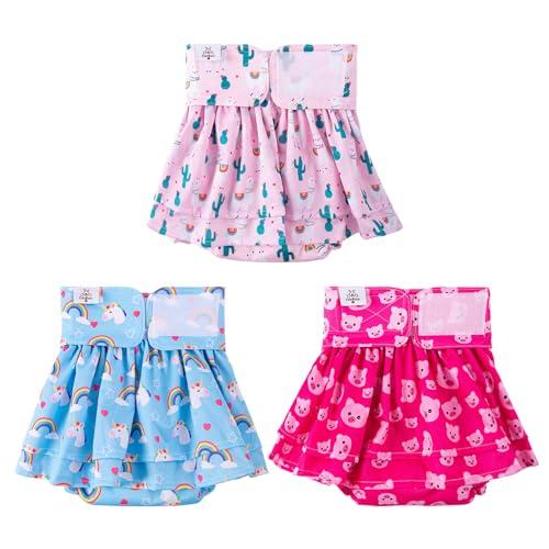 CuteBone 犬 マナーベルト おむつカバー 布 ミス 生理 パンツ 雌犬 お出掛け 散歩便利 3枚セット 中小型犬用 QBD01M-JP | 