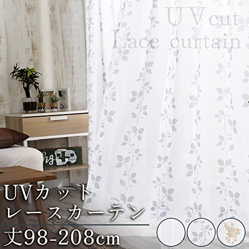 アイリスプラザ 外から見えにくいレースカーテン 幅100×丈133cm(2枚組) UVカット 床や家具の日焼けから守る エアコンの冷気を逃しづら |  | 01
