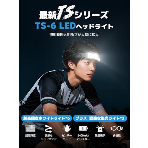 Smiling Shark ヘッドライト TS-6 新登場・超高輝度COBライト*6・調節