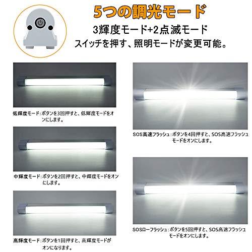 LEDライト マグネット USB充電式 5照明モード 調光3段階 SOS点滅 4400mAh 80W 超高輝度 室内/アウトドア/作業用/緊急対 |  | 02
