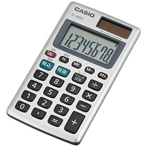 カシオ パーソナル電卓 税計算 マルチ換算 カードタイプ 8桁 SL-660A-N | 