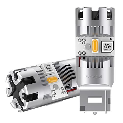 T20 ピンチ部違い LED ウィンカーバルブ 最新型 冷却ファン搭載 純正アンバー ハイフラ防止 抵抗内蔵 T20 ピンチ 違い WY21W | 