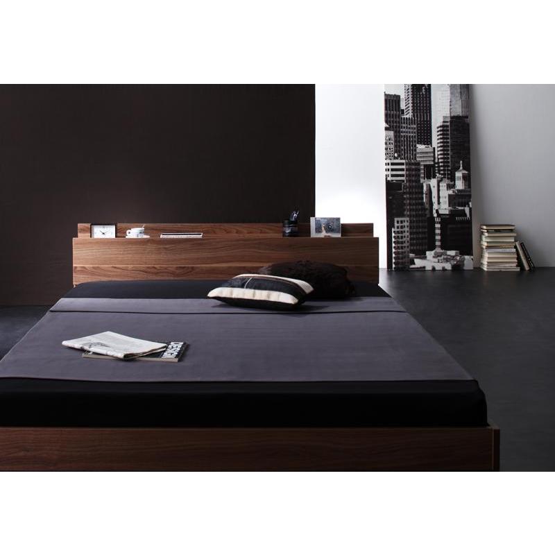 棚/コンセント付き フロアベッド [W.coRe]ダブルコア [国産カバー