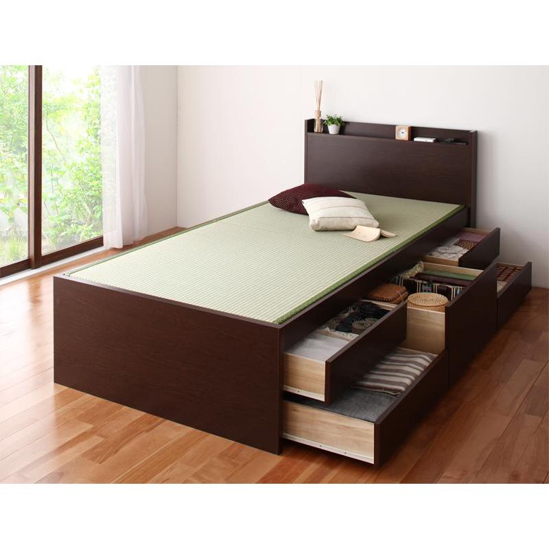 正規店仕入れの コンセント付き モダン畳チェストベッド 悠然 ゆうぜん フレームのみ マットレスなし シングル 国産畳 ブラウン 全ての Www Lequotidien Mr