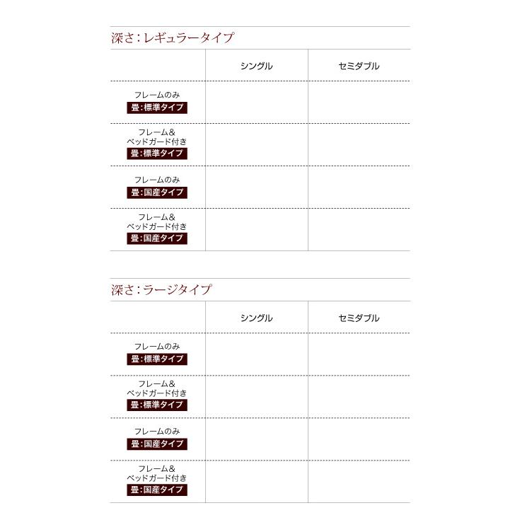 組立設置 照明・棚付き収納畳ベッド 月花 フレームのみ・マットレスなし レギュラー セミダブル 縦開き 国産畳 DBR_7