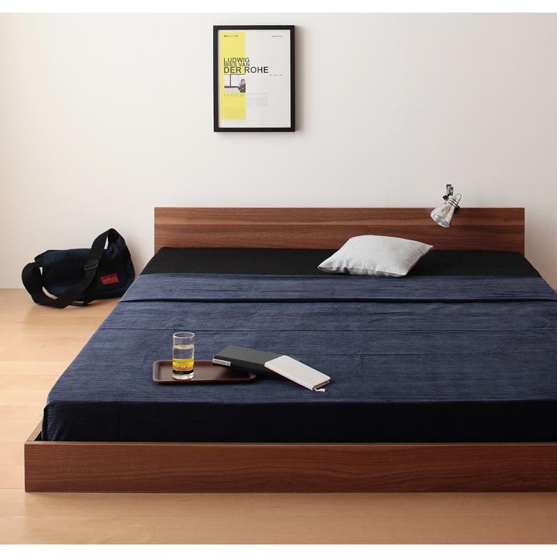 大型 フロアベッド 〔Grati〕グラティー 〔プレミアムポケットコイルマットレス付き〕 シングル オークホワイト 〔マットレス色〕ホワイト