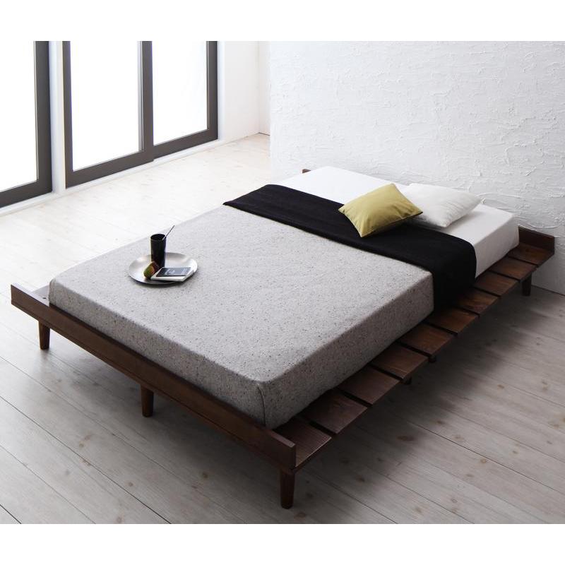 すのこベッド リスティー スタンダードポケットコイルマットレス付き ワイドステージ シングル フレーム幅140 フレーム:ホワイトウォッシュ マットレス:白