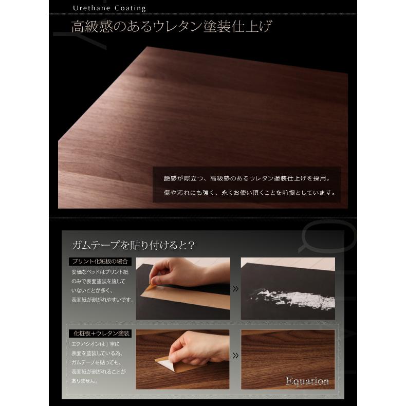 ブランド 棚付きローベッド 〔エクアシオン〕 〔プレミアムボンネルコイルマットレス付き〕 セミダブル ウォルナットブラウン 〔マットレス色〕ブラック 【WSO1189050051】(42277円)