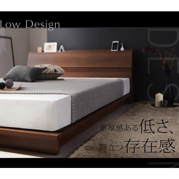 ブランド 棚付きローベッド 〔エクアシオン〕 〔プレミアムボンネルコイルマットレス付き〕 セミダブル ウォルナットブラウン 〔マットレス色〕ブラック 【WSO1189050051】(42277円)