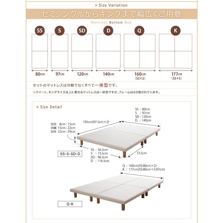 【希少品】 選べる7つの寝心地 すのこ構造 脚付きマットレス ボトムベッド プレミアム 2層ポケットコイルマットレス付き キング マットレス色 ブラック 【1185027871】(42134円)