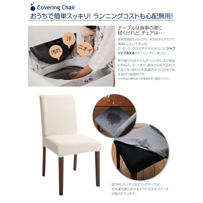 洗濯機で洗える カバーリングチェアダイニング Timo ティモ カバーリングチェアのみ単品販売 同色2脚組 ネイビー_1