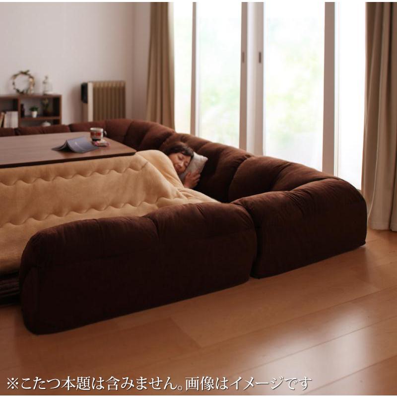 こたつに合わせるフロアコーナーソファ コの字タイプ 小 40mm厚