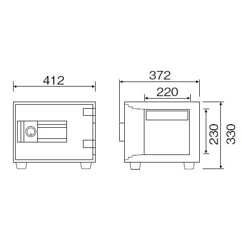 ダイヤセーフ 家庭用 耐火金庫 プッシュタイプ テンキー式 MEK30-1 重量30kg JIS30分耐火_1