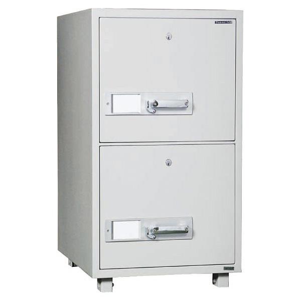 ダイヤセーフ 耐火キャビネット A4サイズ 2段 シリンダー錠 鍵 タイプ A4-2 重量140kg JIS1時間耐火