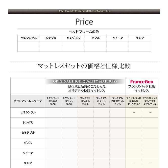 「筋メダル」 ホテルダブルクッション 脚付きマットレスボトムベッド プレミアムボンネルコイルマットレス付き セミダブル 上段マットレス色 ホワイト