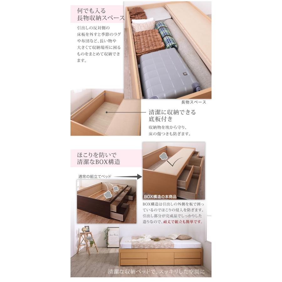 すのこ ヘッドレスチェストベッド Renitsa 薄型スタンダードボンネルコイルマットレス付き 【布団】 シングル フレーム色：ナチュラル