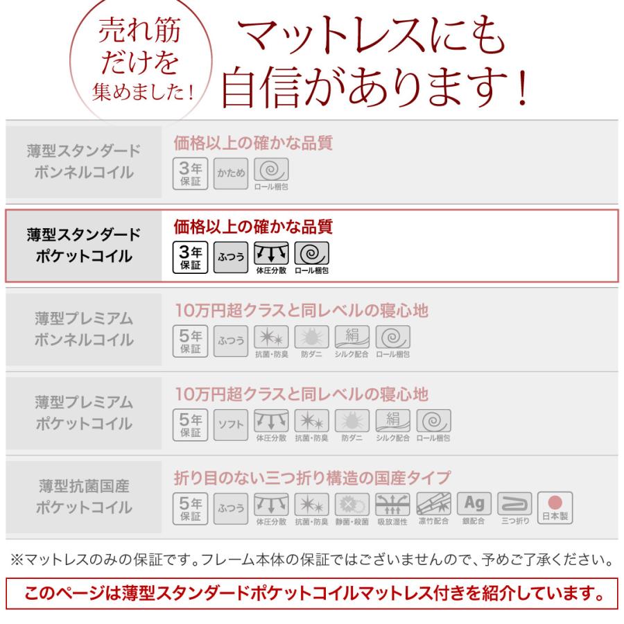 クローリー 〔薄型スタンダードポケットコイルマットレス付き〕 横開き シングル 深さグランド 【レイチェル】 ダークブラウン