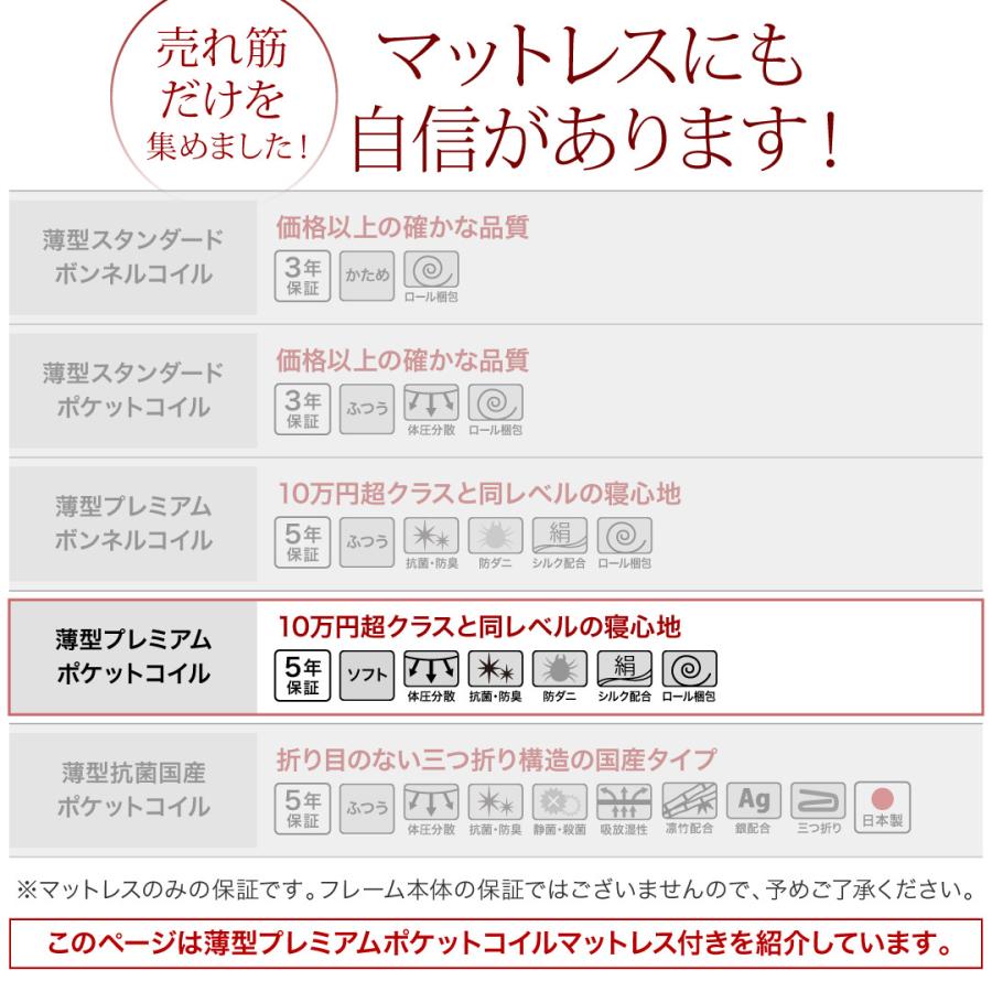 〔組立設置料込み〕跳ね上げ収納ベッド クローリー 〔薄型プレミアムポケットコイルマットレス付き〕 横開き セミシングル 深さレギュラー ナチュラル