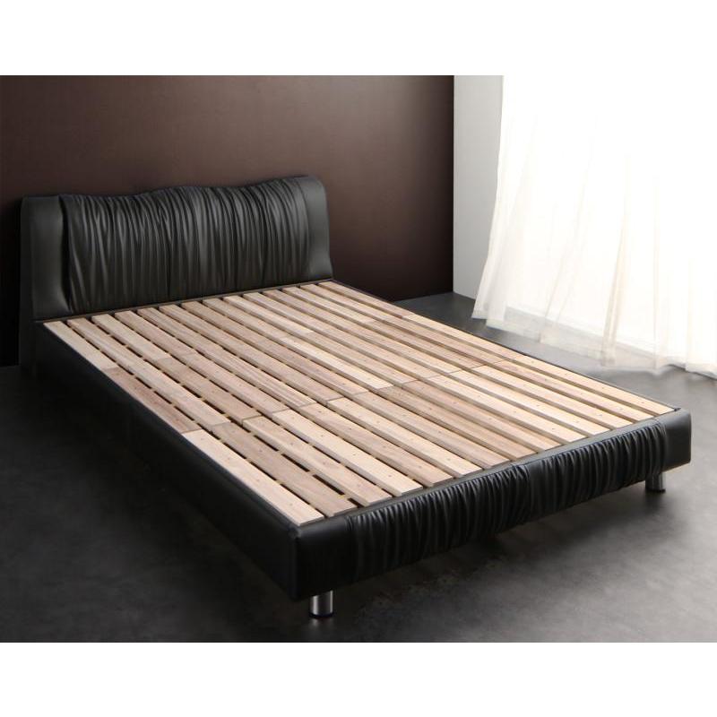 レザーベッド 〔Wolsey〕ウォルジー 〔ベッドフレームのみ・マットレスなし〕 セミダブル 〔フレーム色〕ブラック