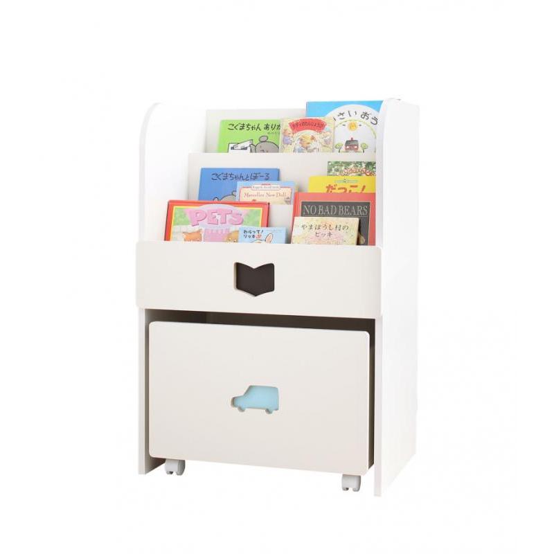 落書きが消せる ホワイトキッズ収納シリーズ 絵本ラック単品 男の子向け ホワイト