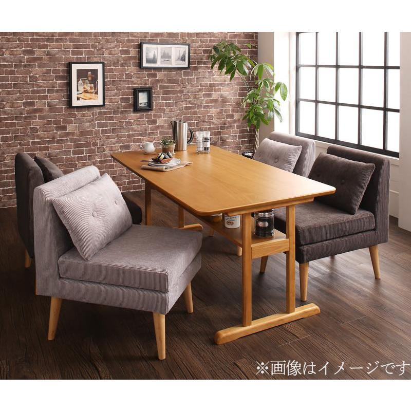 棚付き ソファダイニングシリーズ 〔Colta〕コルタ 5点セット(テーブルW120+1Pサイズソファ4脚) 〔ソファ色〕グレー