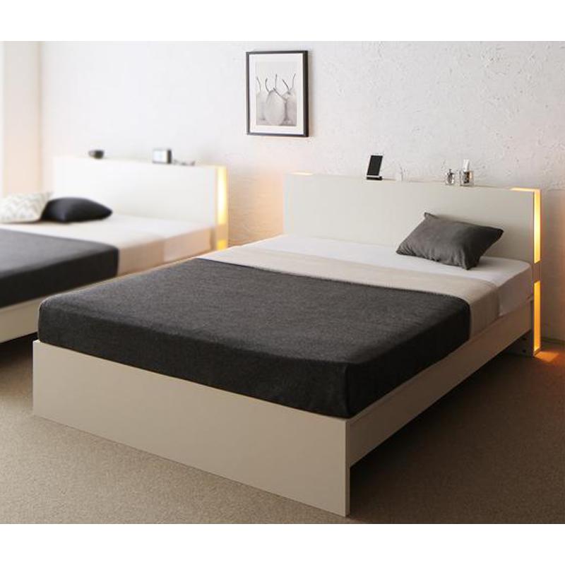 〔組立設置料込み〕ファミリーベッド 〔ランツァ〕 〔スタンダードポケットコイルマットレス付き〕 ダブル ダークブラウン 〔マット〕ホワイト