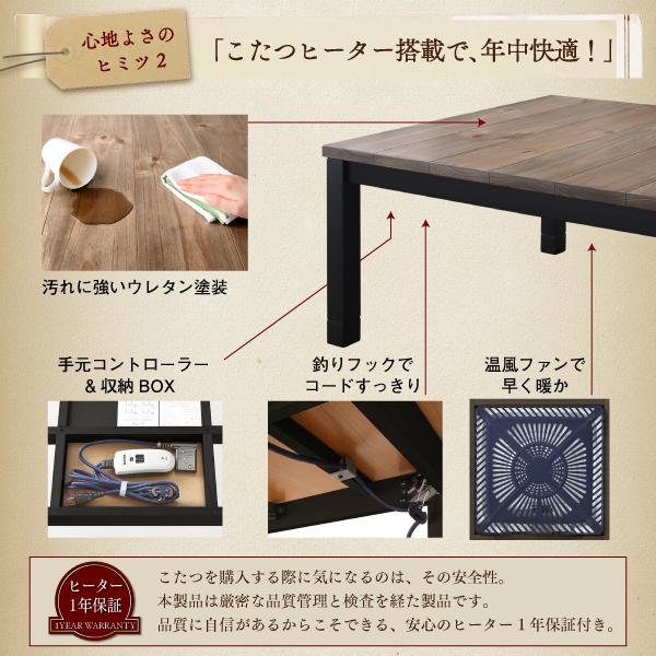 〔アンティルド〕 6点セット(こたつテーブルW120+2Pソファ+1Pソファ2脚+コーナー+ベンチ) 【ハロウィン】 〔ソファ色〕キャメルブラウン
