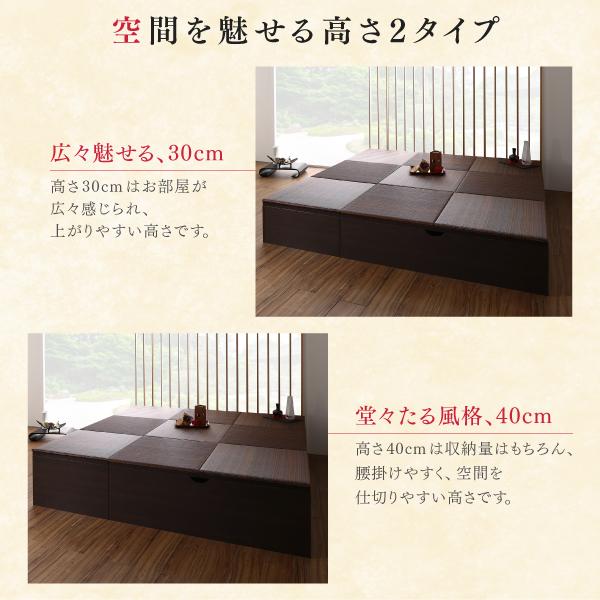 国産 収納付きデザイン美草畳リビングステージ 〔風凛〕フーリン 畳ボックス収納 180×180cm（半畳×1＋一畳×4） ロータイプ（高さ30cm） 〔畳色〕ブラック_7
