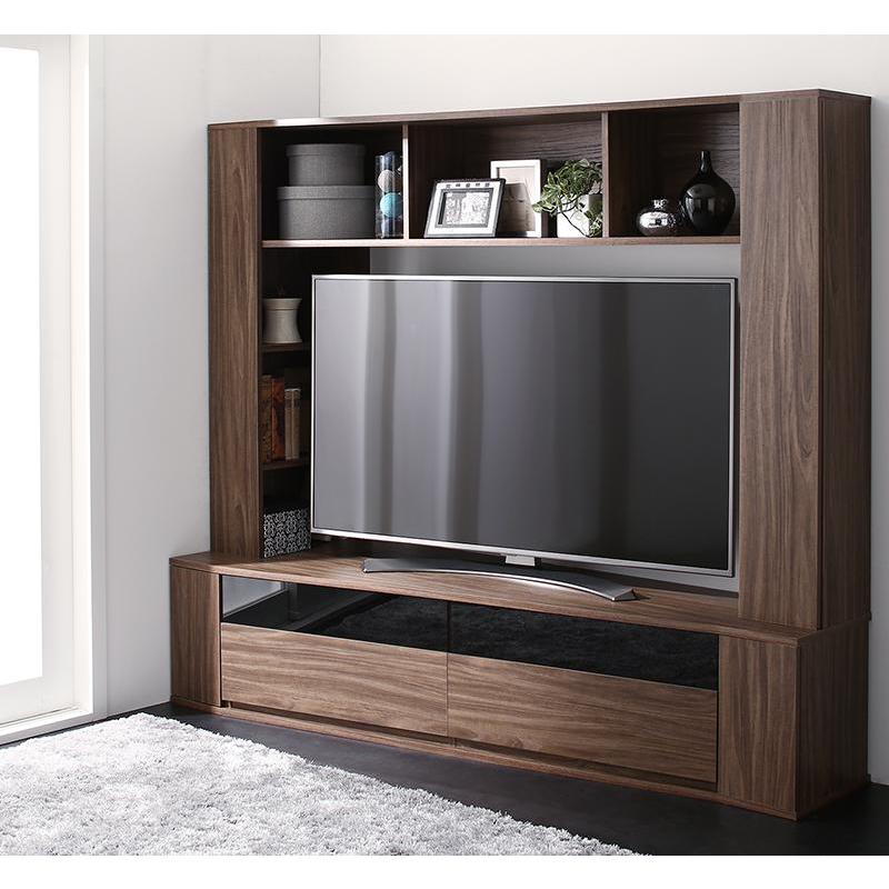 ハイタイプコーナーテレビボード 〔Marcial〕マーシャル 幅180cm ウォルナットブラウン(35955円)