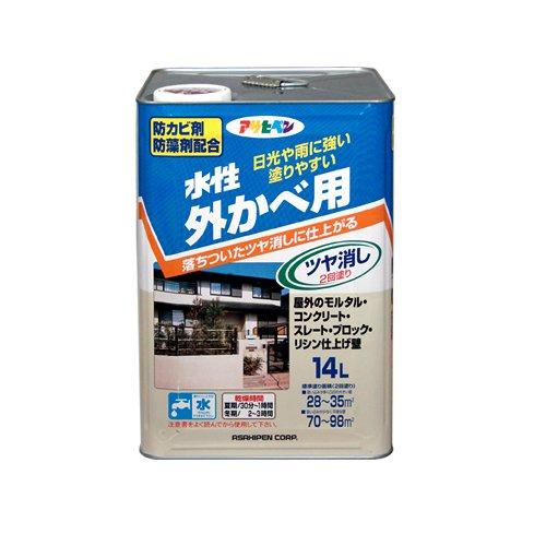 （まとめ買い）アサヒペン 水性外かべ用 ツヤ消し ホワイト 14L 〔3缶セット〕