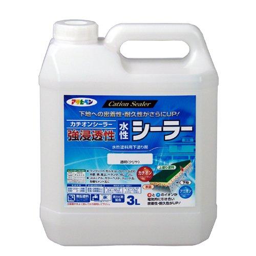 アサヒペン 強浸透性水性シーラー 透明 クリヤ 3L｜kireshop