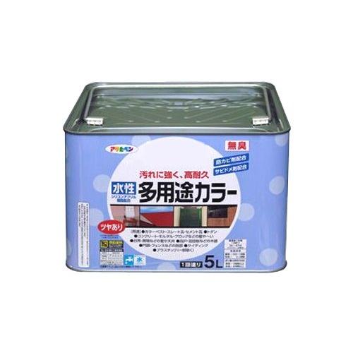 まとめ買い アサヒペン 水性多用途カラー 5L こげ茶 〔3缶セット〕