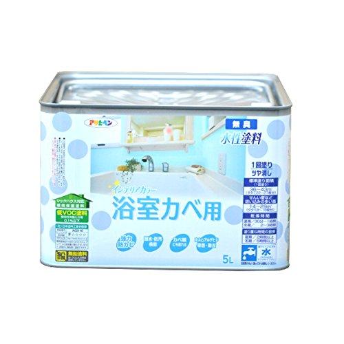 （まとめ買い）アサヒペン NEW水性インテリアカラー 浴室カベ用 5L クリーム色 〔3缶セット〕