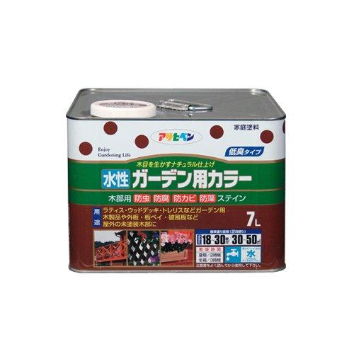 まとめ買い　アサヒペン　水性ガーデン用カラー　パイン　7L　〔3缶セット〕