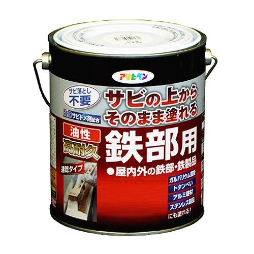 まとめ買い）アサヒペン 油性高耐久鉄部用 赤 1.6L 〔3缶セット  