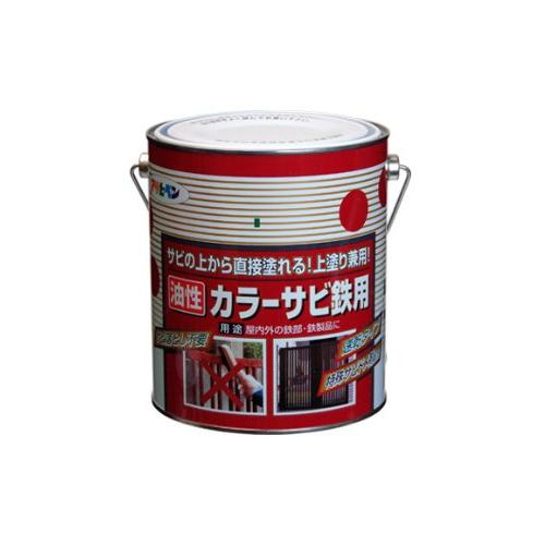 まとめ買い アサヒペン カラーサビ鉄用 1.6L グリーン 〔3缶  