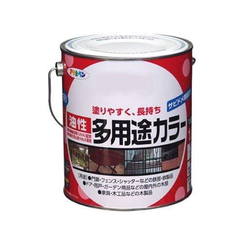 まとめ買い アサヒペン 油性多用途カラー 1.6L なす紺 〔3缶セット〕