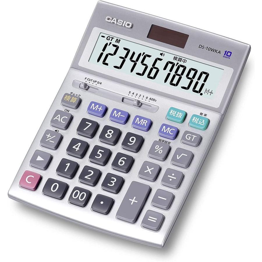 カシオ 本格実務電卓 デスクタイプ シルバー 10桁 DS-10WKA-N