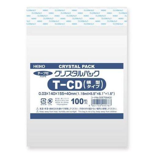 まとめ買い）HEIKO OPP袋 クリスタルパック T-CD(横型) (テープ付き
