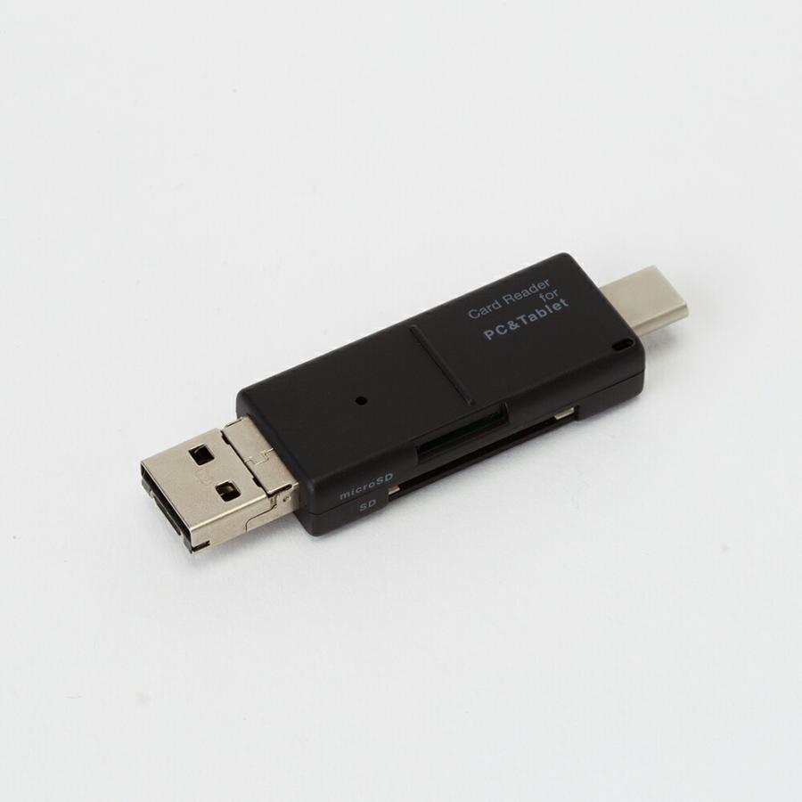 （まとめ買い）ナカバヤシ C&MicroB&A SDカードリーダー ブラック CRW-TCMSD72BK 〔×3〕_1