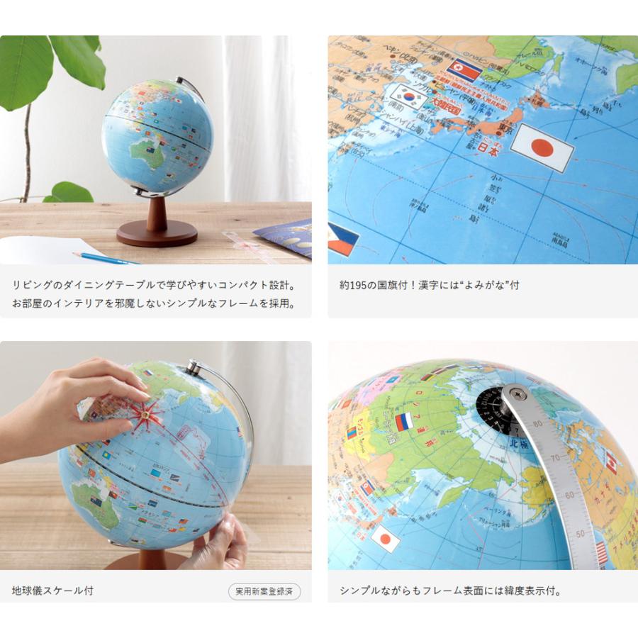 （まとめ買い）レイメイ藤井 国旗・よみがな付き地球儀 20cm OYV221 〔3個セット〕の画像