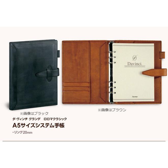レイメイ藤井 ダヴィンチ ロロマクラシック システム手帳 A5サイズ リング20mm ブルー DSA3010Aの画像