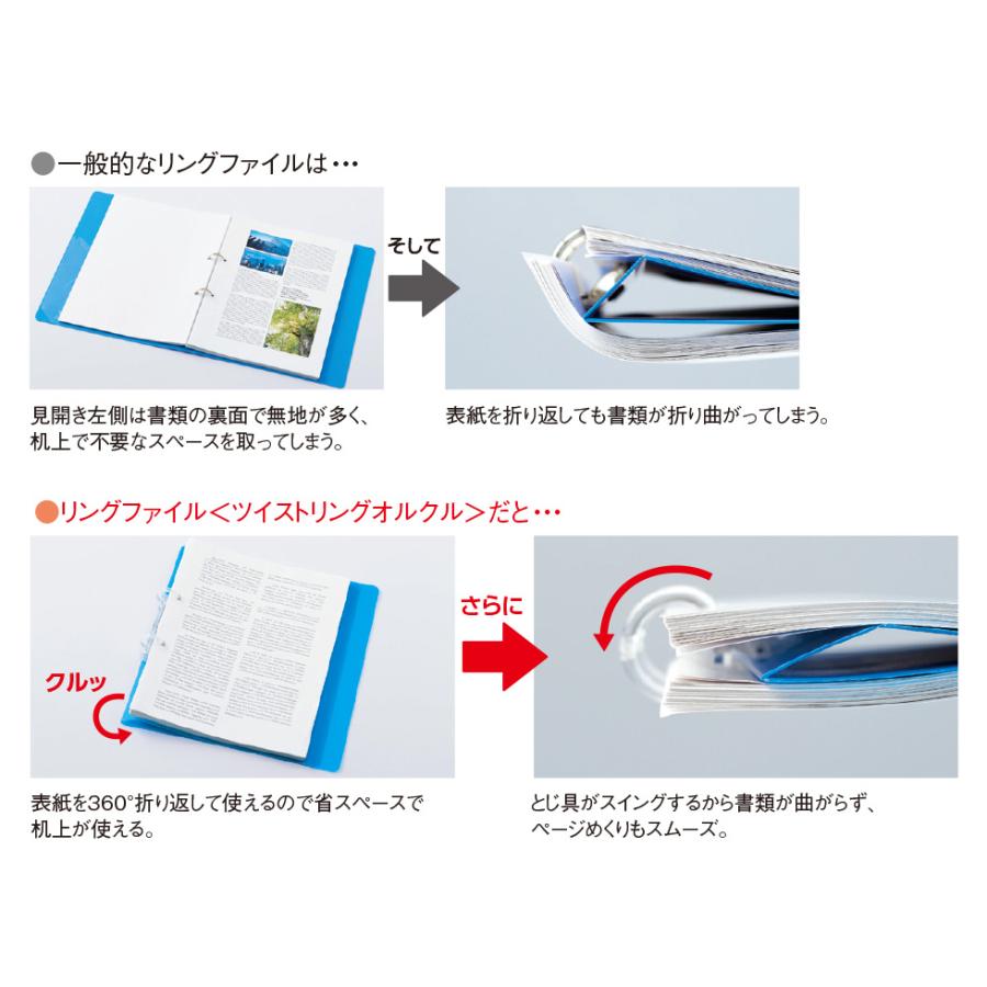 AQUA DROPs リヒトラブ リングファイル ツイストリングオルクル A4 2穴