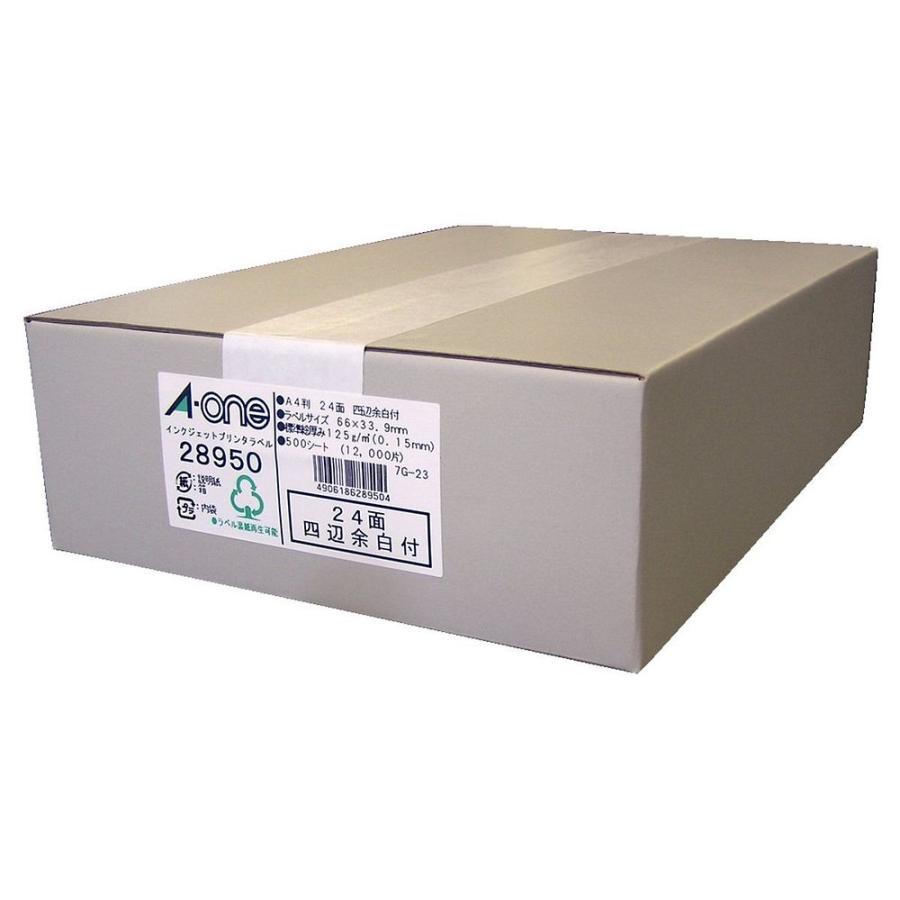 （まとめ買い）エーワン ラベルシール インクジェット 24面 500枚 28950 〔×3〕