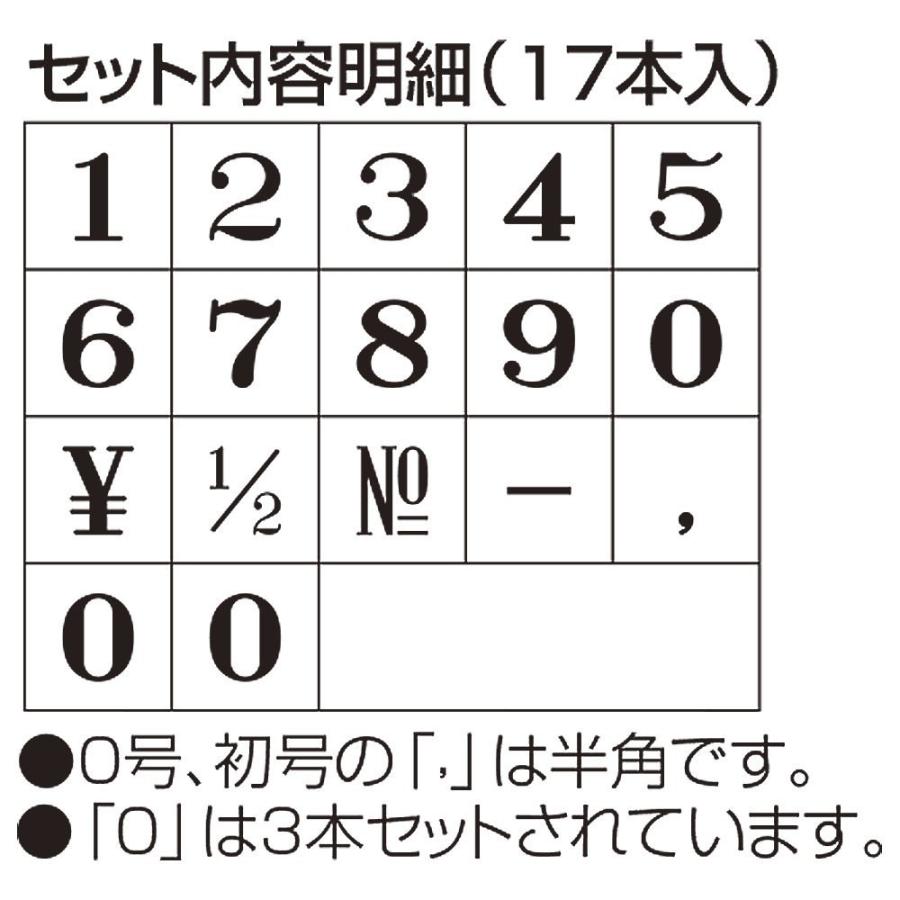 シヤチハタ 柄付ゴム印連結式セット 数字 明朝体 1号 GRN-1M｜kireshop｜03