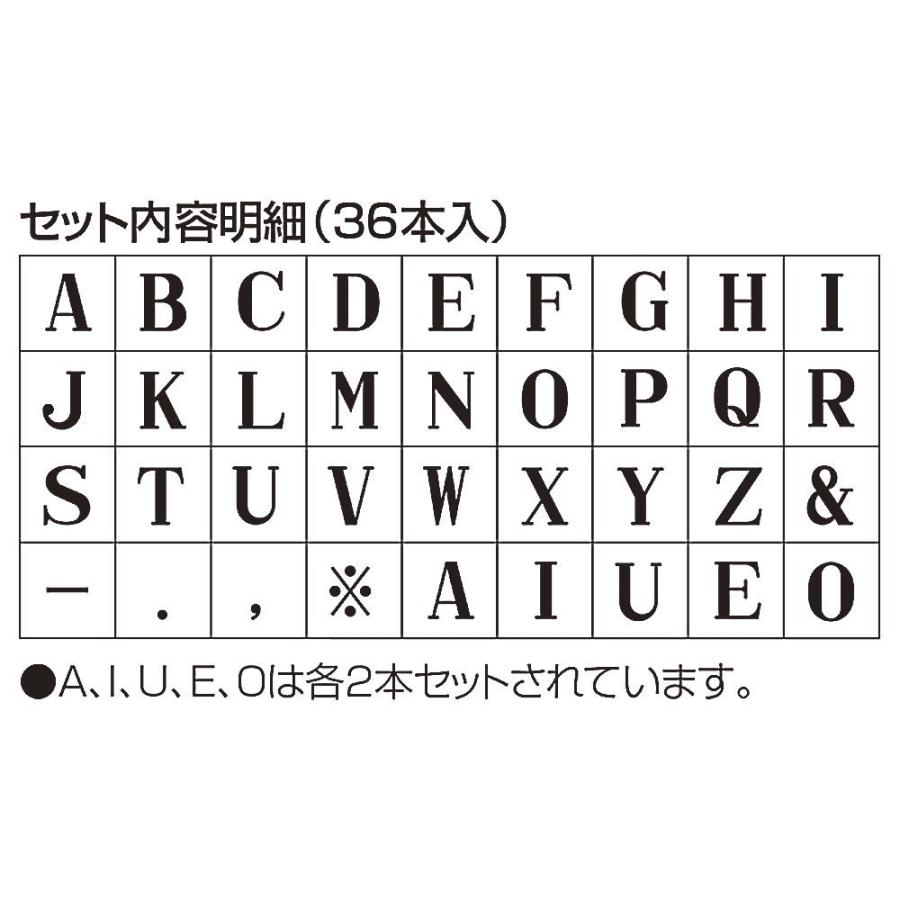 （まとめ買い）シヤチハタ 柄付ゴム印連結式セット 英字 明朝体 3号 GRA-3M 〔×3〕_2