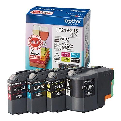 ブラザー 純正 インクカートリッジ 大容量 4色パック LC219/215-4PK