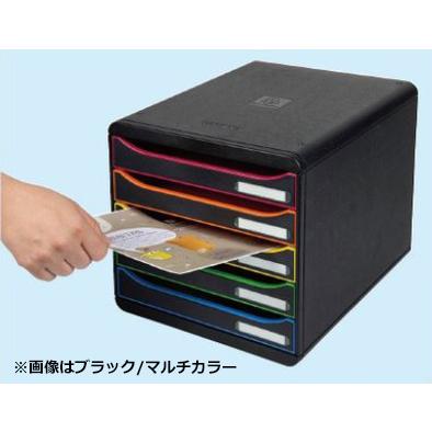 エグザコンタ レターケース ビッグボックス プラス A4 5段 ブラック/マルチカラー 309914D_1