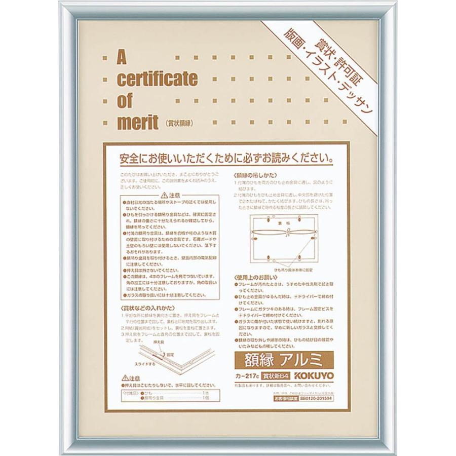 （まとめ買い）コクヨ 額縁 アルミ 賞状新B4 シルバー カ-217C 〔×3〕